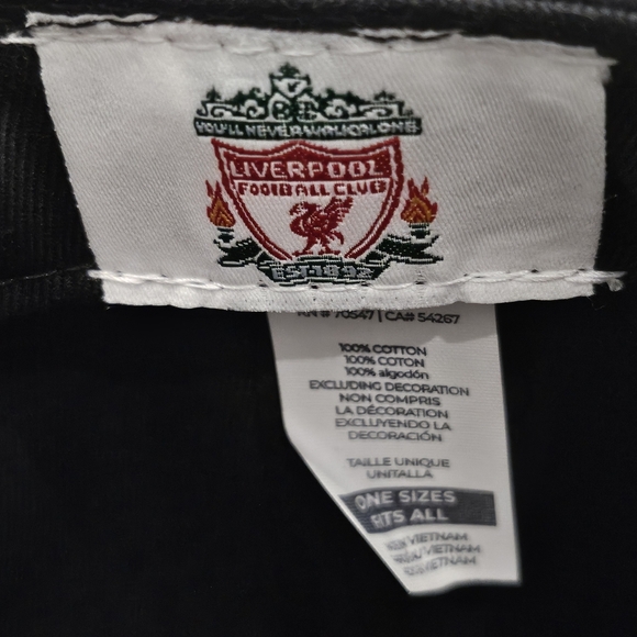 NWT Official Liverpool Football Club Velcro Strap Hat - OSFA - Black - Picture 5 of 8